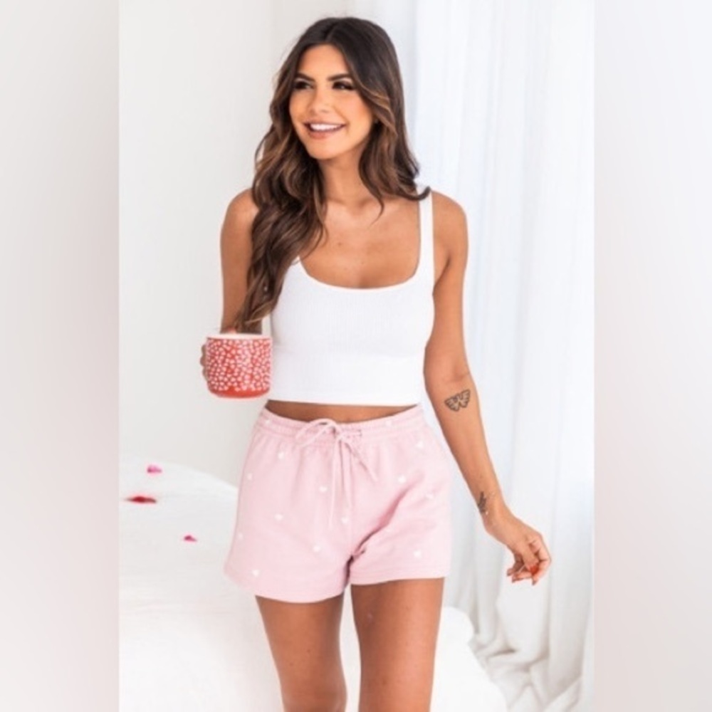 Pink Lounge Shorts – Soft Drawstring Sleep Shorts –Comfy Casual Loungewear NWT